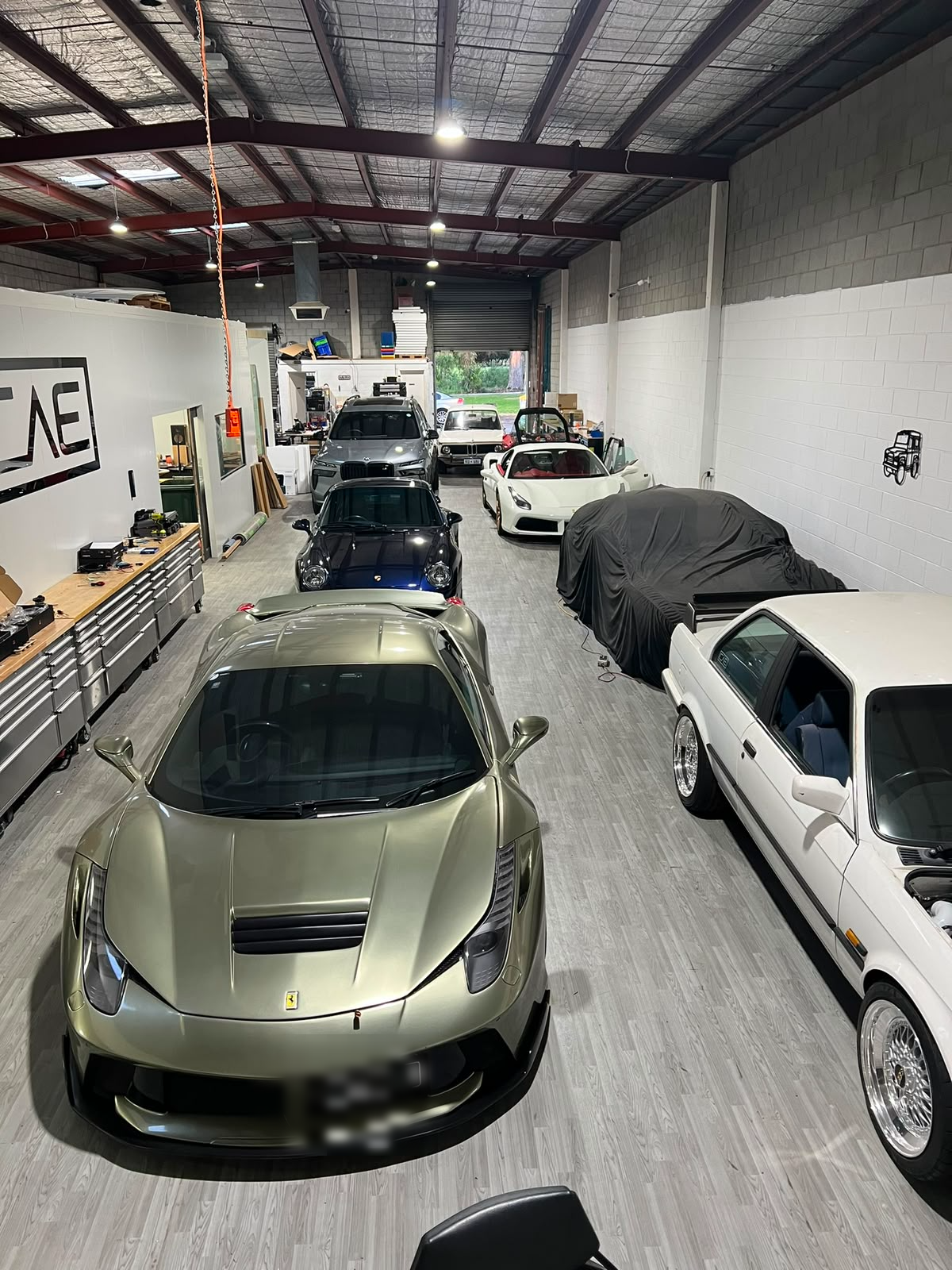Vehicles in build at the Car Audio Engineering workshop in Burswood